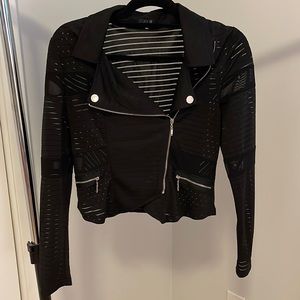 Sheer moto jacket top